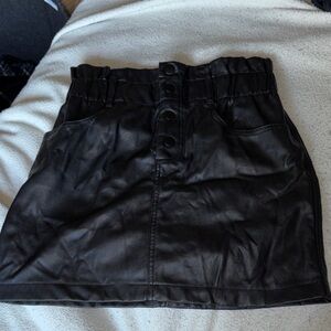 Ci Sono Black Faux Leather Mini Skirt